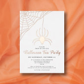 Invitation En Aluminium Cute Spider Halloween Tea Party Rose Gold