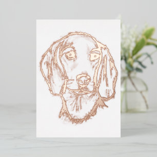Invitation En Aluminium dachshund hand drawn sketch black white puppy dog 