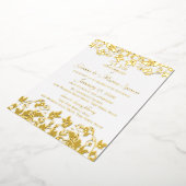 Invitation En Aluminium Damask Or 50e Anniversaire (Rotation)