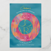 Invitation En Aluminium Dames Bachelorette Week-end Pool Party (Recto)