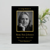 Invitation En Aluminium Dans la mémoire aimée Photo funérailles (Debout devant)