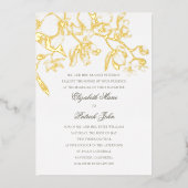 Invitation En Aluminium Danse Orchidée Formelle Classique Hérloom Pure Mar (Recto)