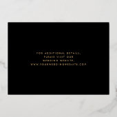 Invitation En Aluminium Dark Floral Navy Blue Gold Wedding Enregistrer la  (Verso)