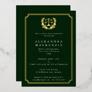 Invitation En Aluminium Dark Green JD Law School Party