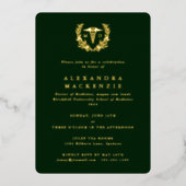 Invitation En Aluminium Dark Green MD Caduceus + Laurel Wreath Graduation (Recto)