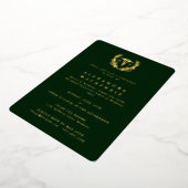Invitation En Aluminium Dark Green MD Caduceus + Laurel Wreath Graduation (Rotation)