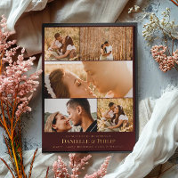 Dark Maroon Gold Clean Photo Collage informel