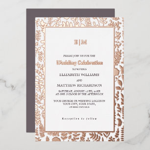 Invitation En Aluminium Dark Mocha Mariage de Luxe Rose Gold