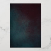 Invitation En Aluminium Dark Moody Bold Floral Mariage or (Verso)