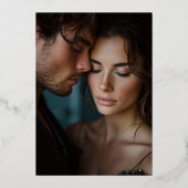 Invitation En Aluminium Dark Moody Botanical Mariage Photo Enregistrer la  (Verso)
