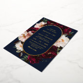 Invitation En Aluminium Dark Moody Burgundy Blush Navy Blue Floral Wedding (Rotation)