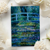 Invitation En Aluminium Dark Moody Fine Art Monet Water Lilies Wedding