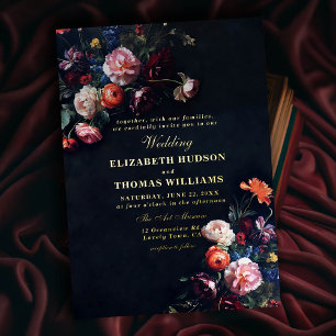 Invitation En Aluminium Dark Romance Fairytale Moody Floral Mariage