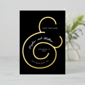 Invitation En Aluminium Date de sauvegarde du Mariage de l'esperluette de  (Debout devant)