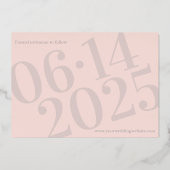 Invitation En Aluminium Date de sauvegarde moderne Rose / Or rose (Verso)