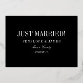 Invitation En Aluminium Date numérique juste marié Mariage (Verso)