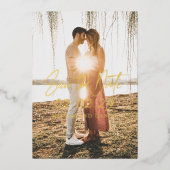 Invitation En Aluminium Date simple Bold Mariage moderne Enregistrer la da (Recto)