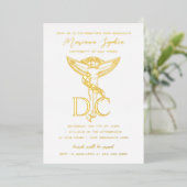 Invitation En Aluminium DC Docteur en Chiropratique Graduation Caduceus Go (Debout devant)