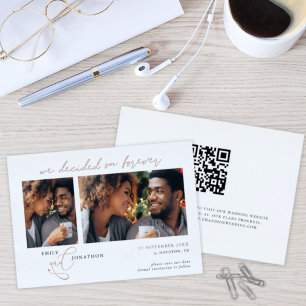 Invitation En Aluminium Décidé pour toujours QR Rose Gold Feuille d'or vér