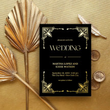 Déco moderne | Mariage élégant Noir et Or