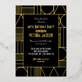 Invitation En Aluminium Déco moderne Roaring 20's Gatsby fête d'anniversai (Recto)