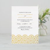 Invitation En Aluminium Déco Seigaiha Mariage Gold (Debout devant)