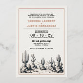 Invitation En Aluminium Décontracté Mariage Cactus (Recto)