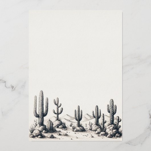 Invitation En Aluminium Décontracté Mariage Cactus (Verso)