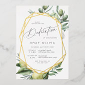 Invitation En Aluminium Dédication pour bébé dans le jardin méditerranéen (Recto)