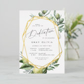 Invitation En Aluminium Dédication pour bébé dans le jardin méditerranéen (Debout devant)