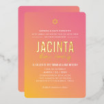 Invitation En Aluminium dégradé jaune rose étoile bat mitzvah moderne<br><div class="desc">par kat massard >>> kat@simplysweetPAPERIE.com <<< CONTACTEZ-MOI pour un libellé personnalisé ou pour ajouter des lignes en hébreu Aimez le design, mais souhaitez voir quelques changements - un autre jeu de couleurs, un autre produit, ajoutez une photo ou adapté pour une occasion différente - pas de souci contactez-moi - Je...</div>