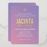 Invitation En Aluminium dégradé rose pourpre bat mitzvah<br><div class="desc">par kat massard >>> kat@simplysweetPAPERIE.com <<< CONTACTEZ-MOI pour un libellé personnalisé ou pour ajouter des lignes en hébreu Aimez le design, mais souhaitez voir quelques changements - un autre jeu de couleurs, un autre produit, ajoutez une photo ou adapté pour une occasion différente - pas de souci contactez-moi - Je...</div>