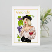 Invitation En Aluminium Dégustation Française de Vins Anniversaire (Debout devant)