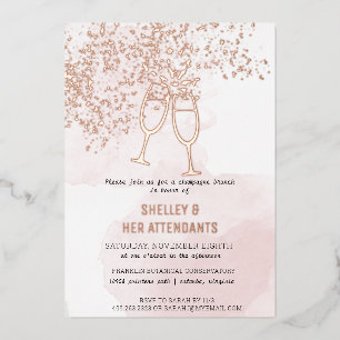Invitation En Aluminium Déjeuner Champagne Rose Douche