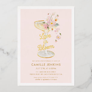 Invitation En Aluminium Déjeuner de mariage Élégant Amour en Fleur