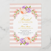 Invitation En Aluminium Déjeuner nuptial en fleur et en fleur (Recto)