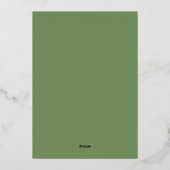 Invitation En Aluminium Déjeuner nuptial minimal moderne Sage Green (Verso)