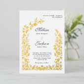 Invitation En Aluminium Délicat Mariage Arche Fleur Design Foil Invitatiat (Debout devant)