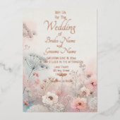 Invitation En Aluminium Delicate Queen Anne's Lace Wedding (Recto)