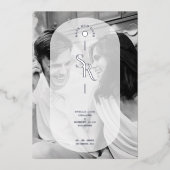 Invitation En Aluminium Delicate Vellum Transparency Elegant Black & White (Recto)