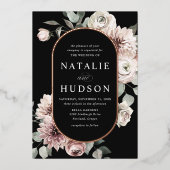 Invitation En Aluminium Delicate Winter Floral Frame Wedding (Recto)