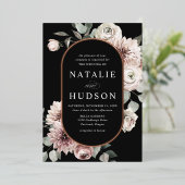 Invitation En Aluminium Delicate Winter Floral Frame Wedding (Debout devant)