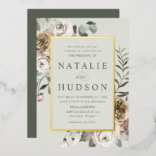 Invitation En Aluminium Delicate Winter Floral Frame Wedding