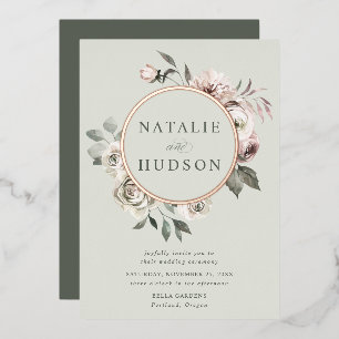 Invitation En Aluminium Delicate Winter Floral Frame Wedding