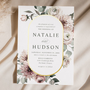 Invitation En Aluminium Delicate Winter Floral Frame Wedding