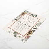 Invitation En Aluminium Delicate Winter Floral Frame Wedding (Rotation)
