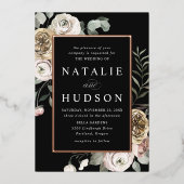 Invitation En Aluminium Delicate Winter Floral Frame Wedding (Recto)