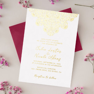 Invitation En Aluminium Délice de Mandala de mariage à la fragrance floral