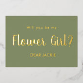 Invitation En Aluminium Demoiselle d'honneur Fille Fleur Proposition de Ro (Recto)