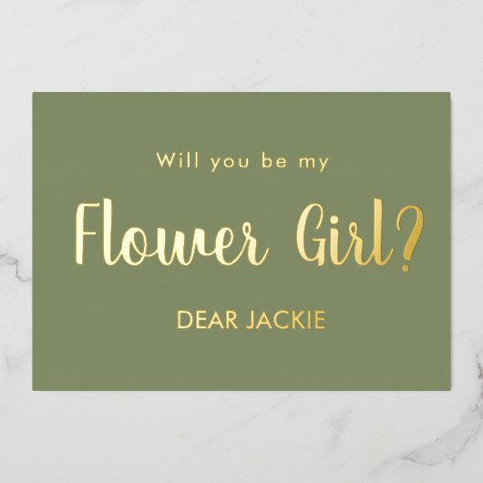 Invitation En Aluminium Demoiselle d'honneur Fille Fleur Proposition de Ro (Recto)